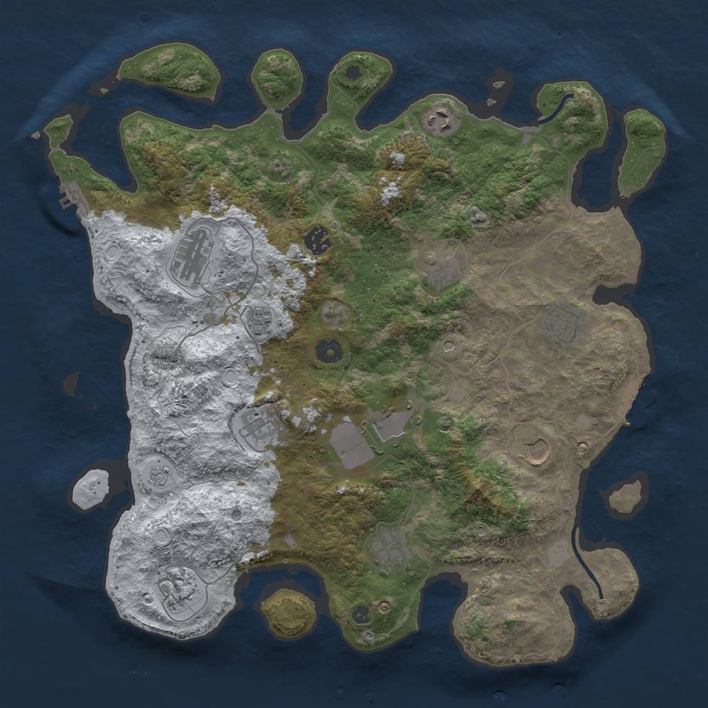 Rust Map: Procedural Map, Size: 3995, Seed: 100, 20 Monuments