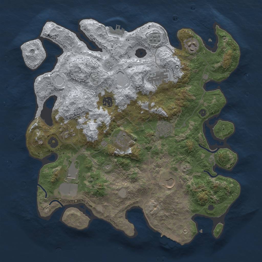 Rust Map: Procedural Map, Size: 3750, Seed: 4235, 18 Monuments