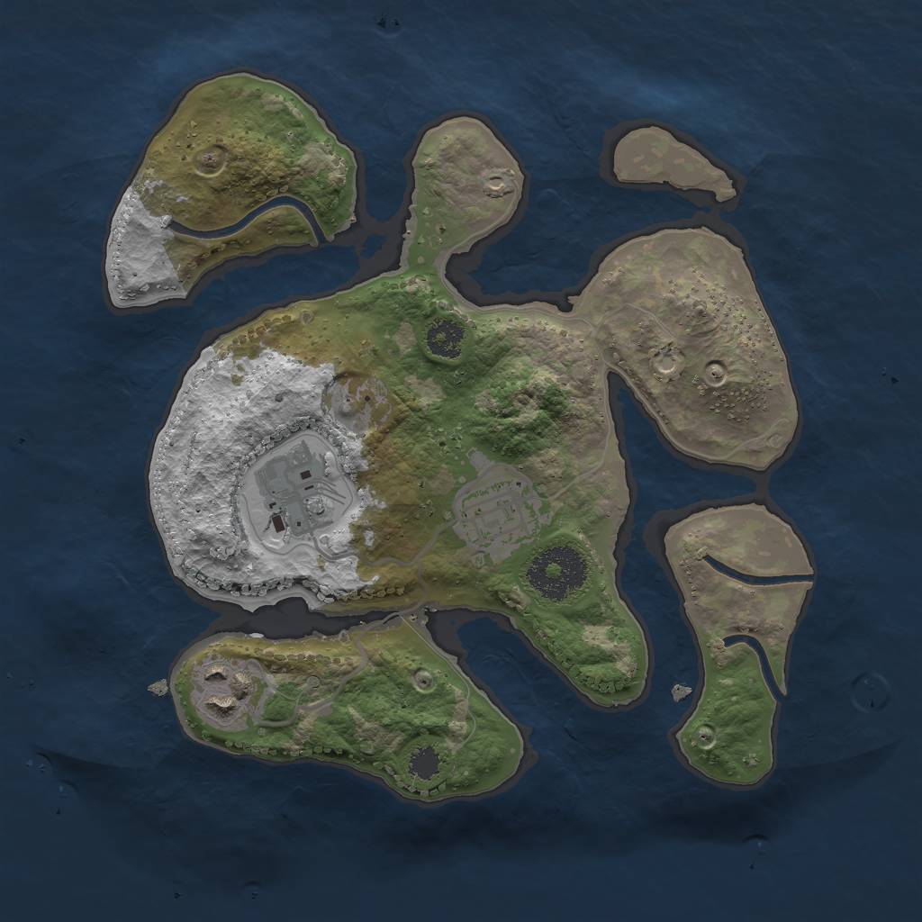 Rust Map: Procedural Map, Size: 2500, Seed: 130747898, 5 Monuments