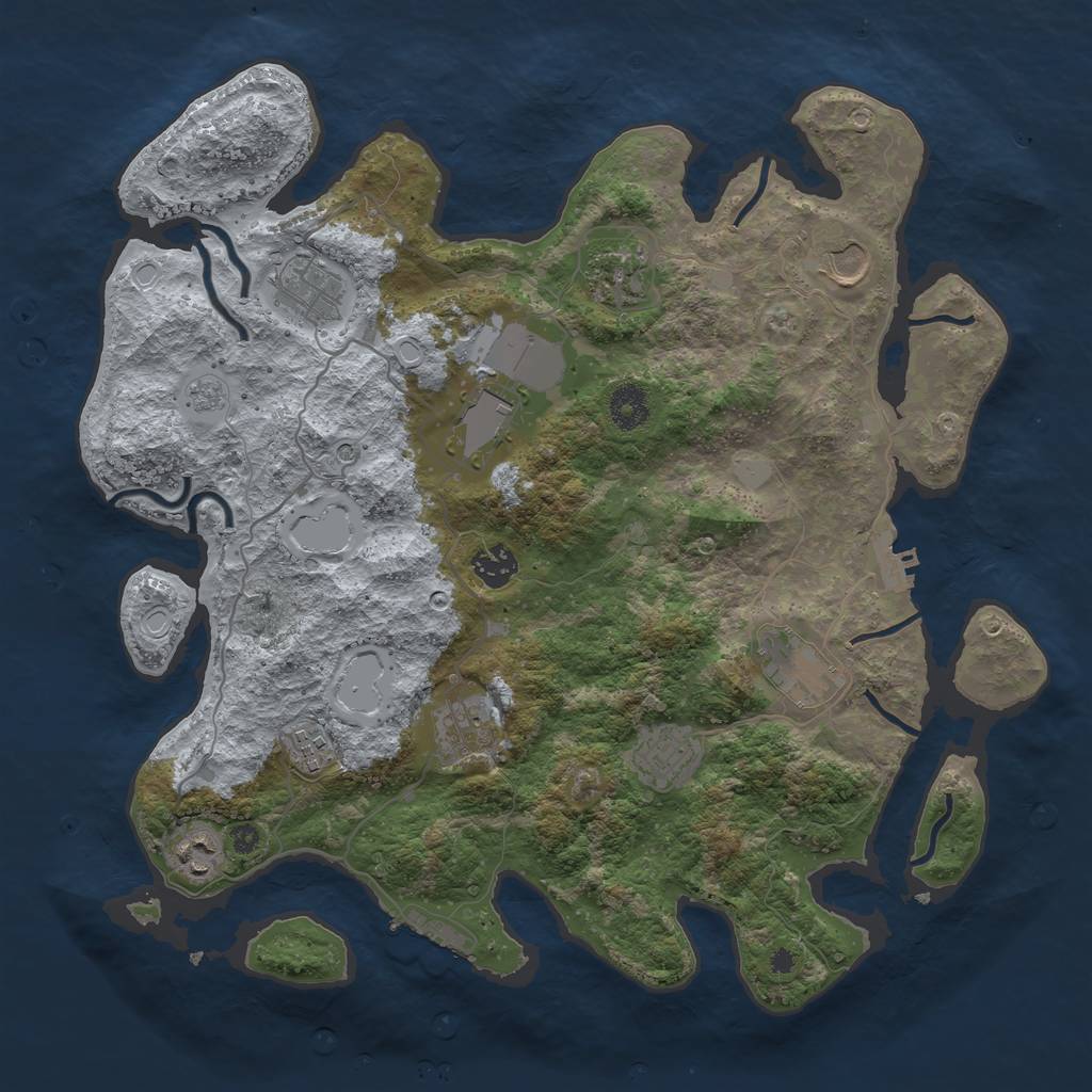 Rust Map: Procedural Map, Size: 3800, Seed: 482, 17 Monuments