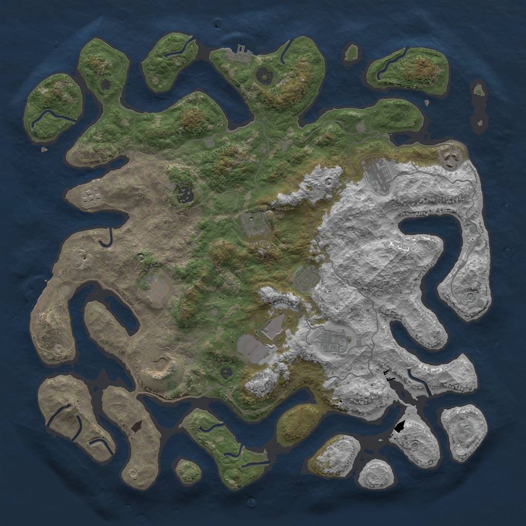 Rust Map: Procedural Map, Size: 4500, Seed: 974376478, 15 Monuments