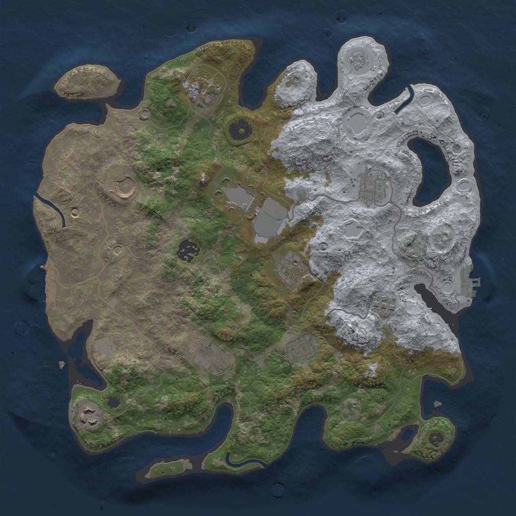 Rust Map: Procedural Map, Size: 3600, Seed: 168181232, 19 Monuments