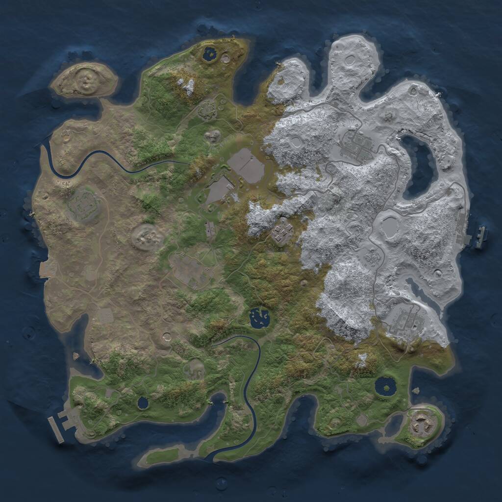 Rust Map: Procedural Map, Size: 3600, Seed: 168181232, 14 Monuments