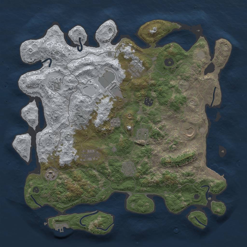 Rust Map: Procedural Map, Size: 4000, Seed: 455143645, 19 Monuments