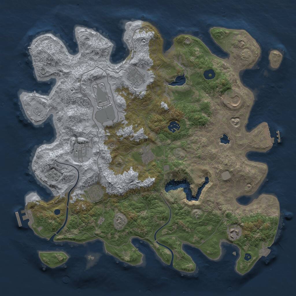 Rust Map: Procedural Map, Size: 4000, Seed: 119065847, 15 Monuments