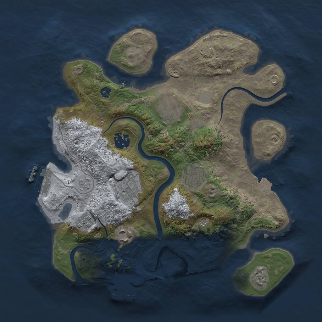 Rust Map: Procedural Map, Size: 3000, Seed: 89474984, 12 Monuments