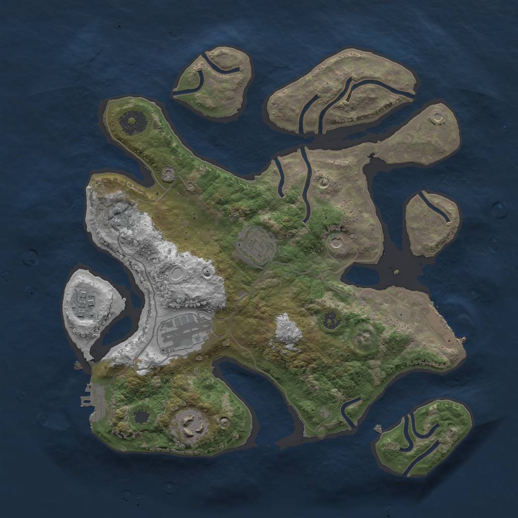 Rust Map: Procedural Map, Size: 3000, Seed: 89474984, 12 Monuments