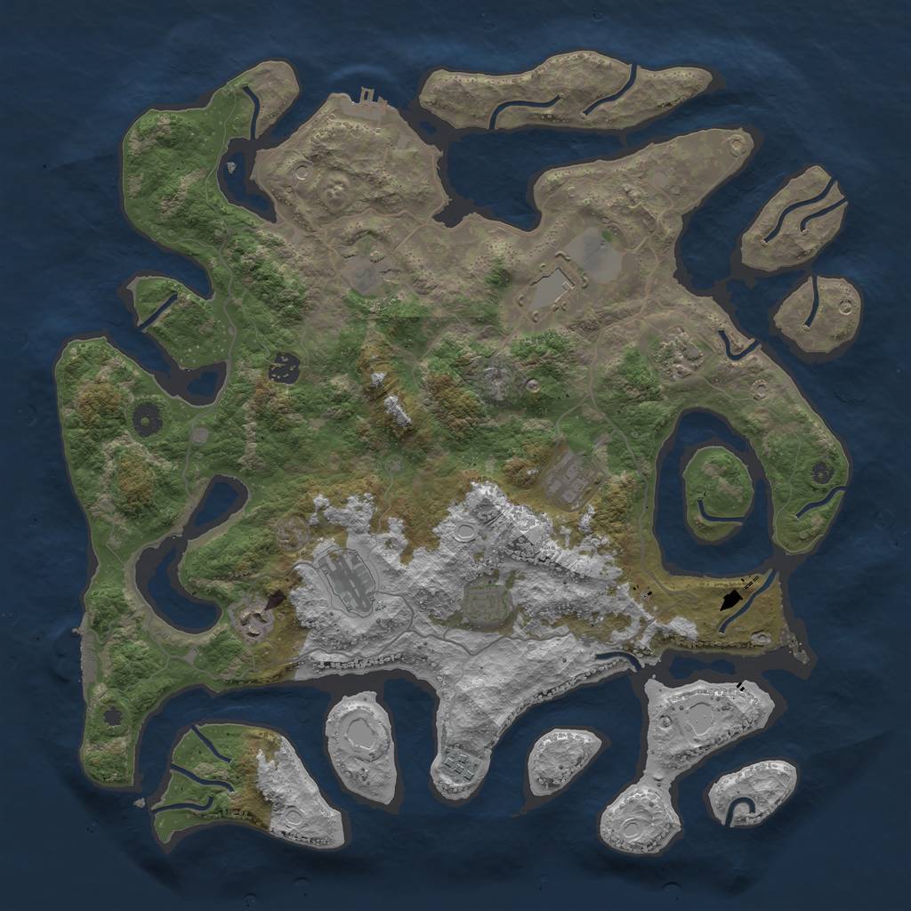 Rust Map: Procedural Map, Size: 4300, Seed: 50, 17 Monuments