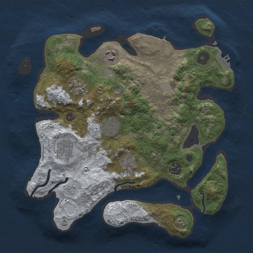 Rust Map: Procedural Map, Size: 3000, Seed: 470526363, 15 Monuments