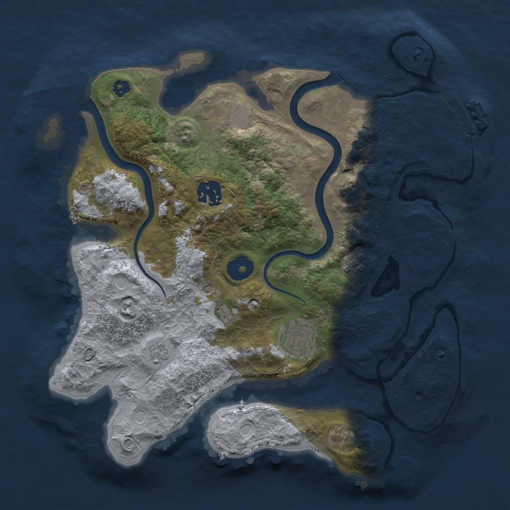 Rust Map: Procedural Map, Size: 3000, Seed: 470526363, 7 Monuments