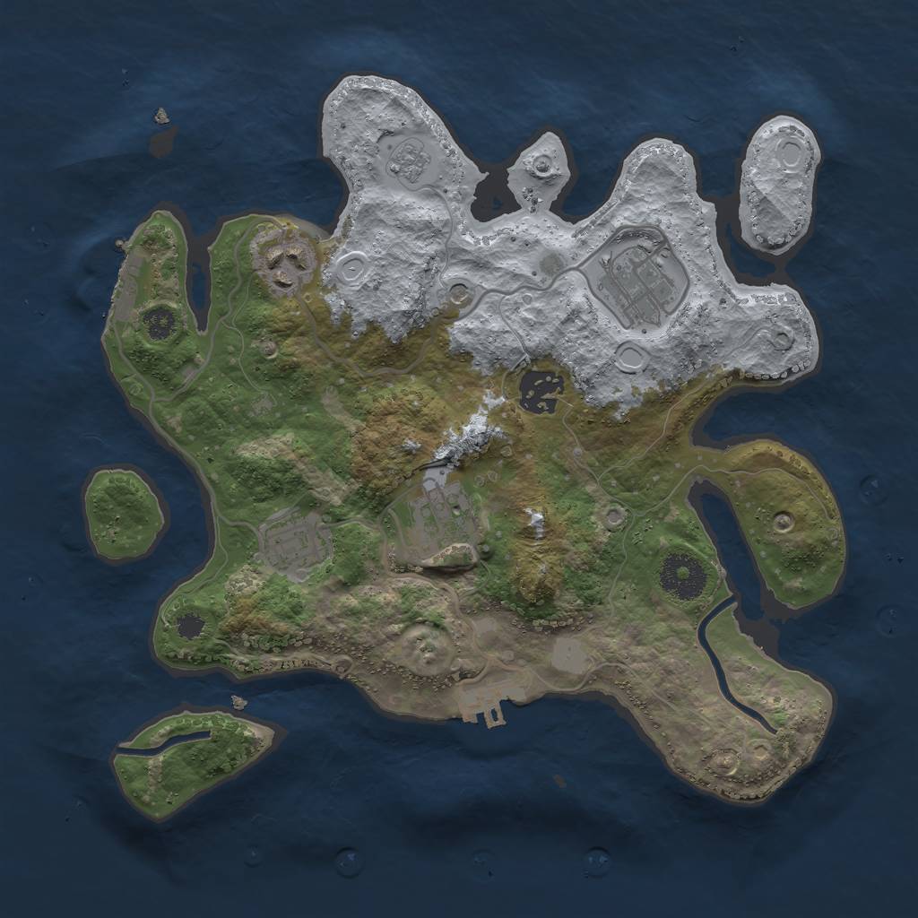 Rust Map: Procedural Map, Size: 3000, Seed: 459837, 12 Monuments