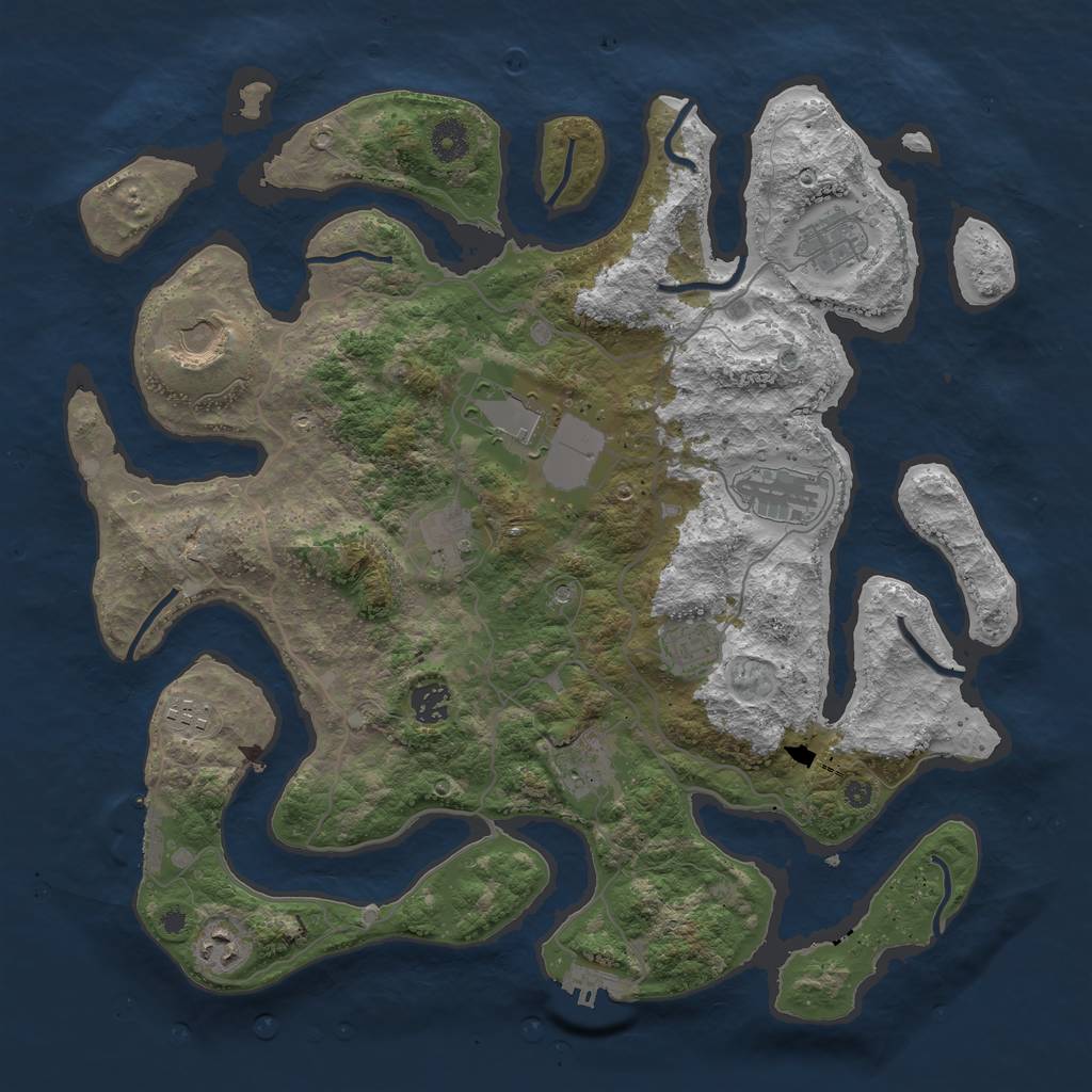 Rust Map: Procedural Map, Size: 4000, Seed: 454323453, 15 Monuments