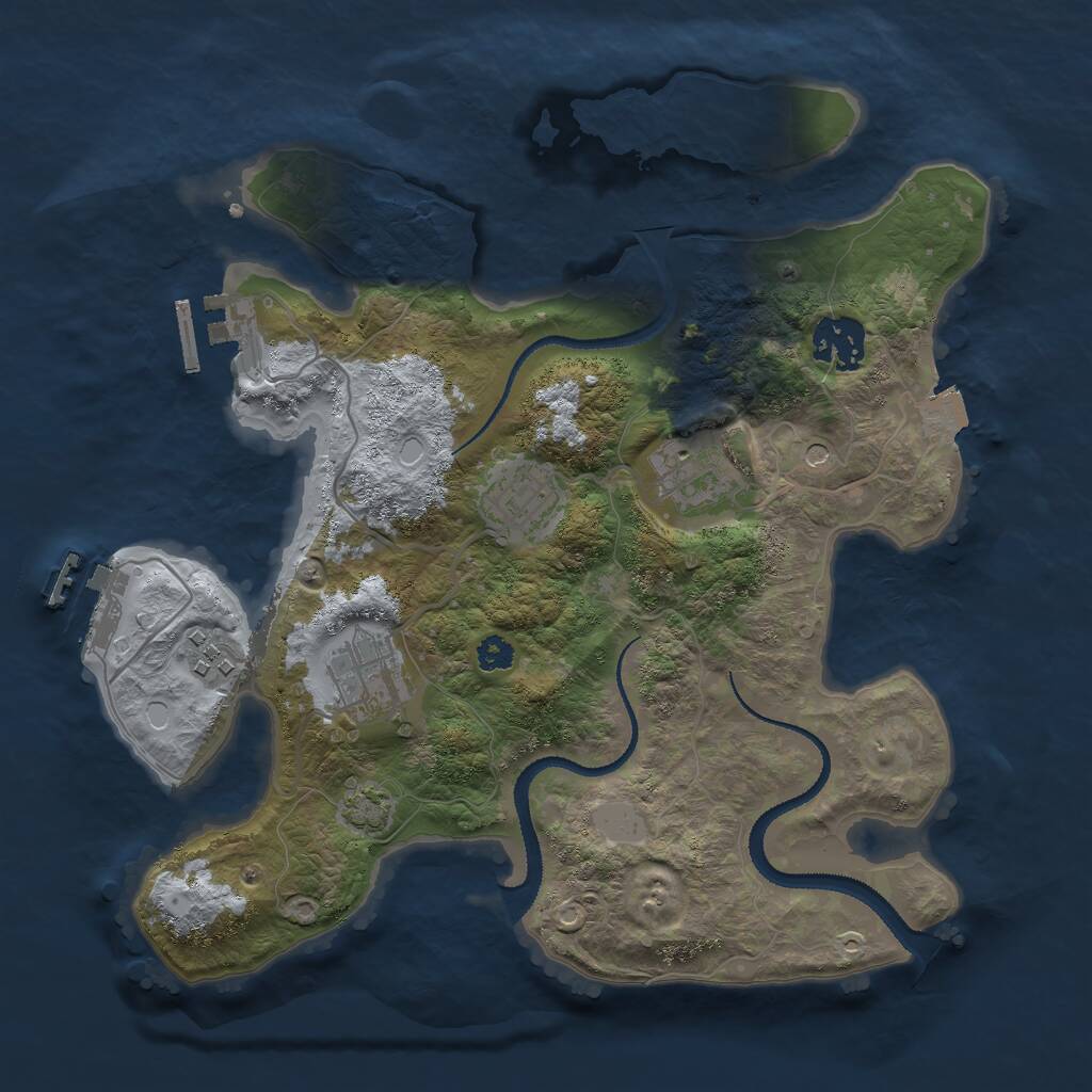 Rust Map: Procedural Map, Size: 3000, Seed: 65465458, 10 Monuments