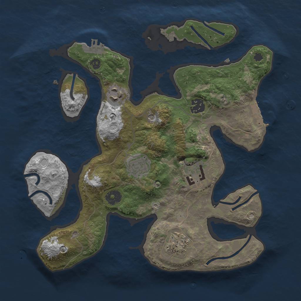 Rust Map: Procedural Map, Size: 3000, Seed: 65465458, 13 Monuments