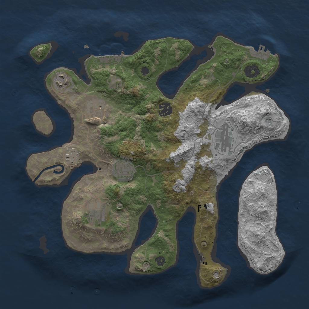 Rust Map: Procedural Map, Size: 3250, Seed: 6445221, 15 Monuments