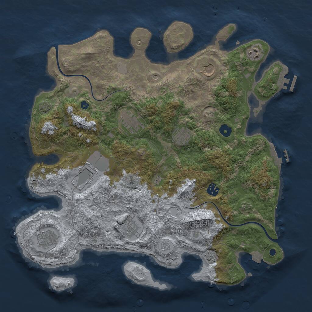 Rust Map: Procedural Map, Size: 3850, Seed: 65833345, 15 Monuments
