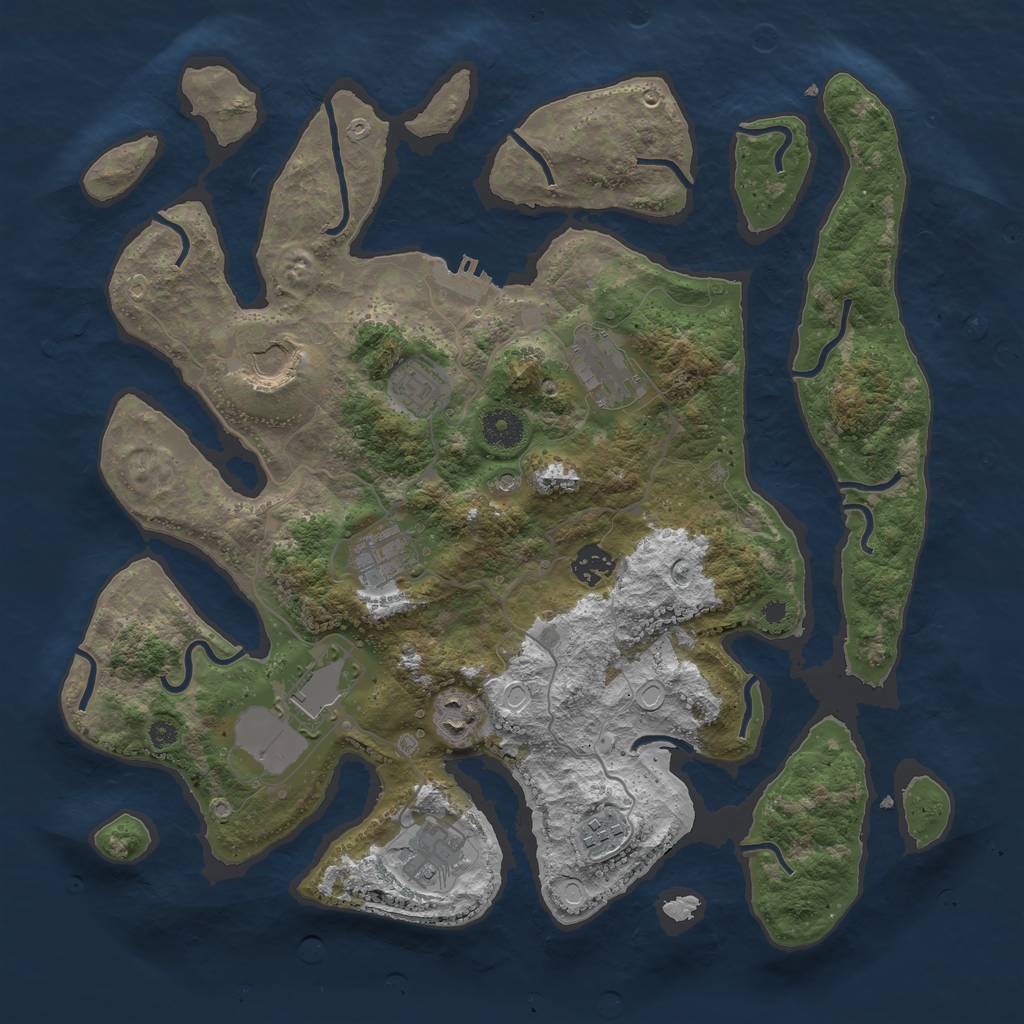 Rust Map: Procedural Map, Size: 3800, Seed: 2020081908, 16 Monuments