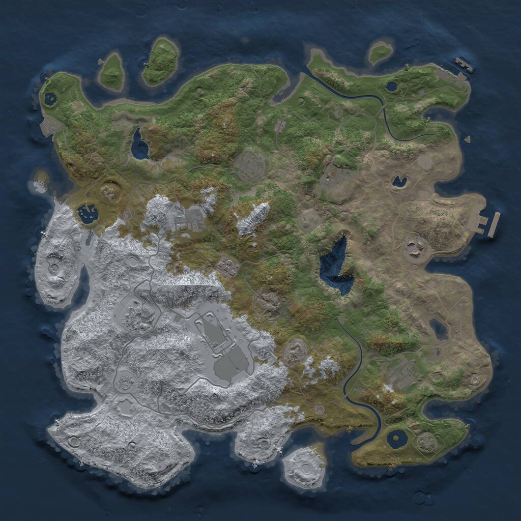 Rust Map: Procedural Map, Size: 4000, Seed: 853920994, 15 Monuments