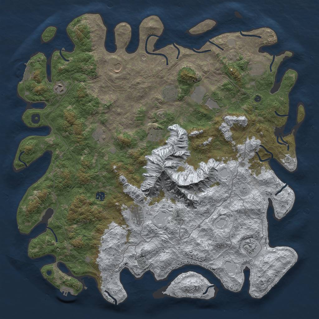 Rust Map: Procedural Map, Size: 5050, Seed: 5050, 20 Monuments