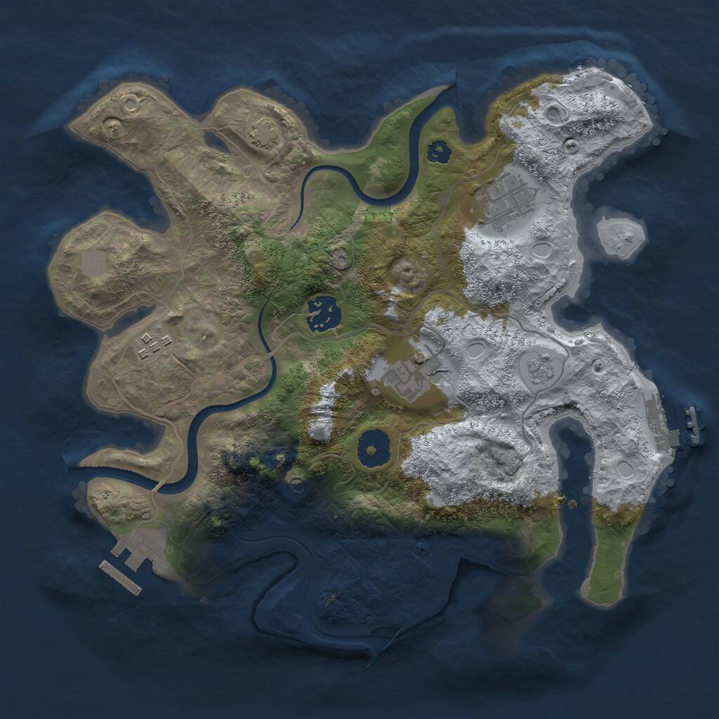 Rust Map: Procedural Map, Size: 3000, Seed: 758773614, 10 Monuments