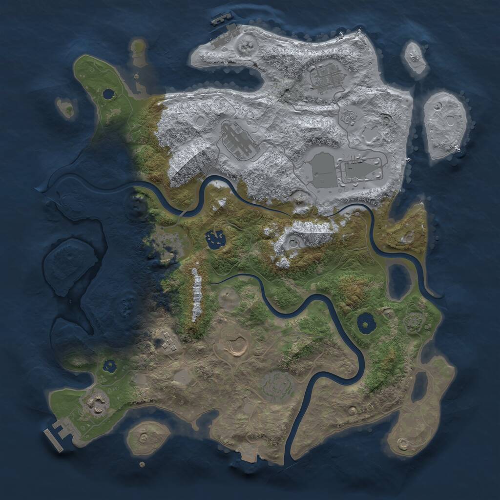 Rust Map: Procedural Map, Size: 3743, Seed: 13825, 15 Monuments