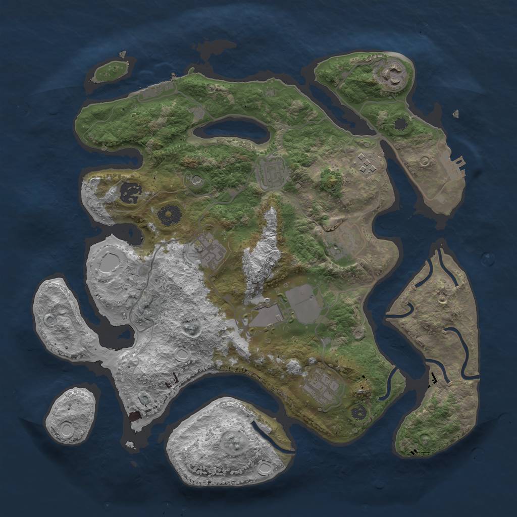 Rust Map: Procedural Map, Size: 3500, Seed: 1884082146, 16 Monuments