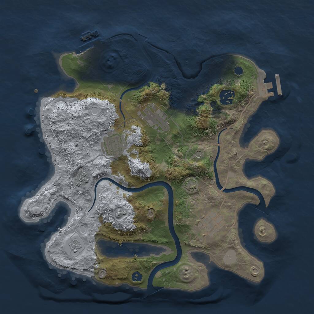 Rust Map: Procedural Map, Size: 3000, Seed: 1696, 11 Monuments