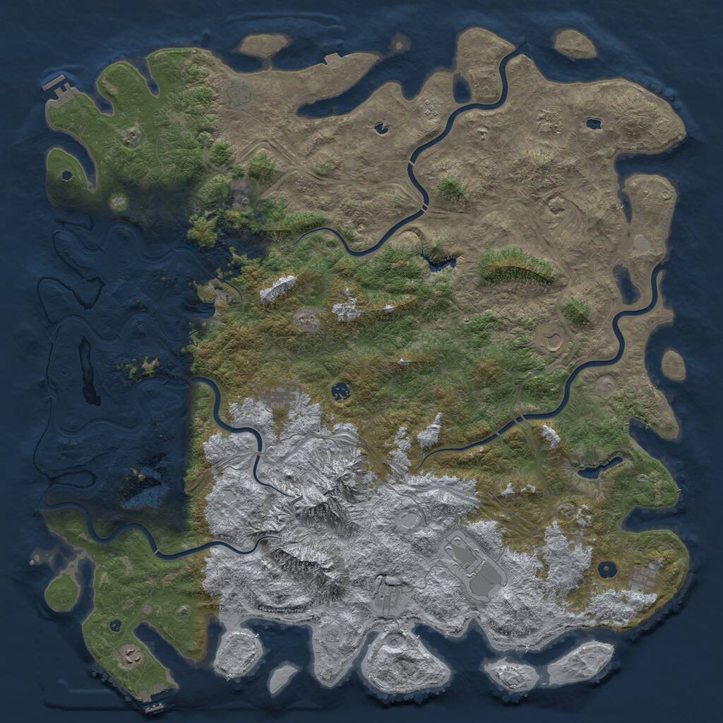Rust Map: Procedural Map, Size: 6000, Seed: 1840220614, 17 Monuments