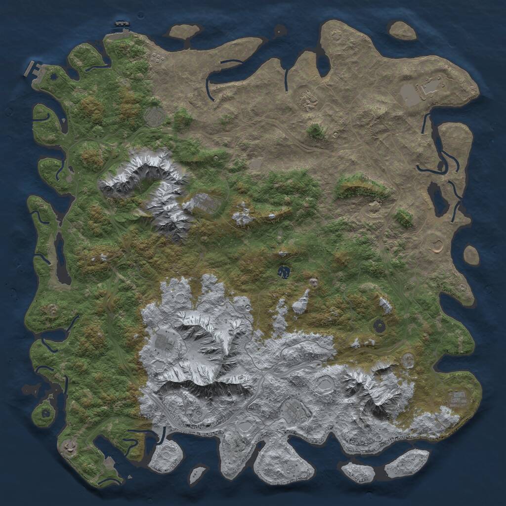 Rust Map: Procedural Map, Size: 6000, Seed: 1840220614, 17 Monuments