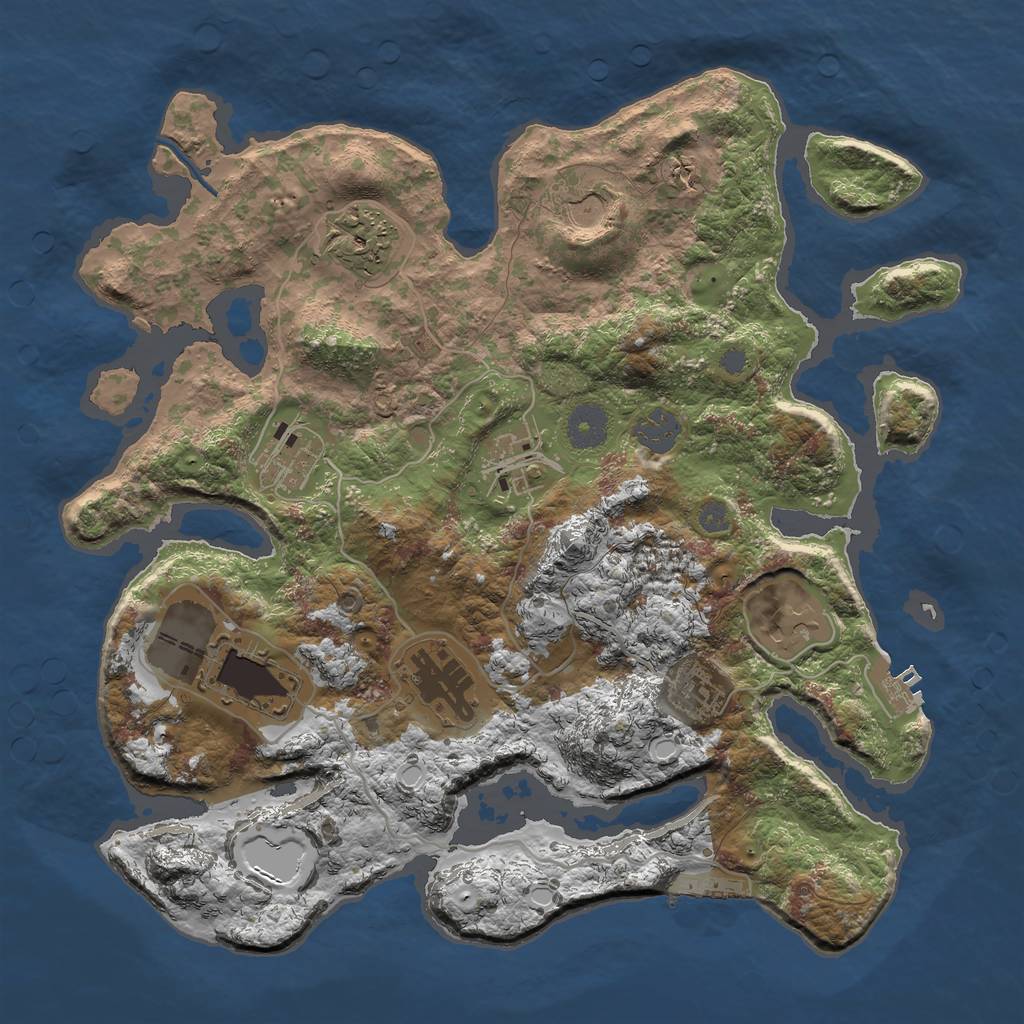 Rust Map: Procedural Map, Size: 3525, Seed: 993459, 15 Monuments