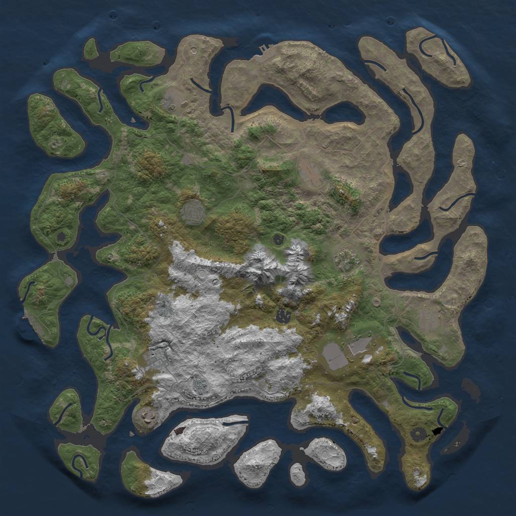 Rust Map: Procedural Map, Size: 5000, Seed: 13245431, 18 Monuments