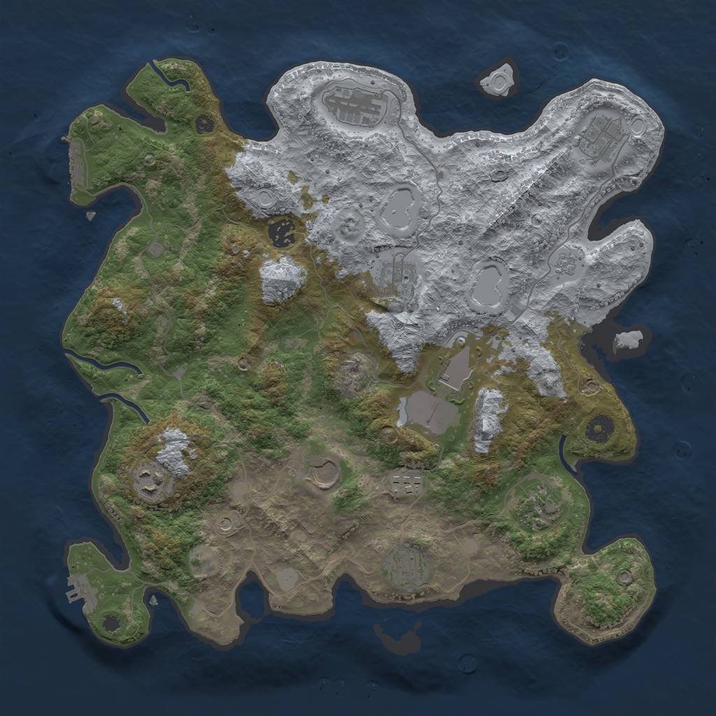 Rust Map: Procedural Map, Size: 3800, Seed: 997889122, 19 Monuments