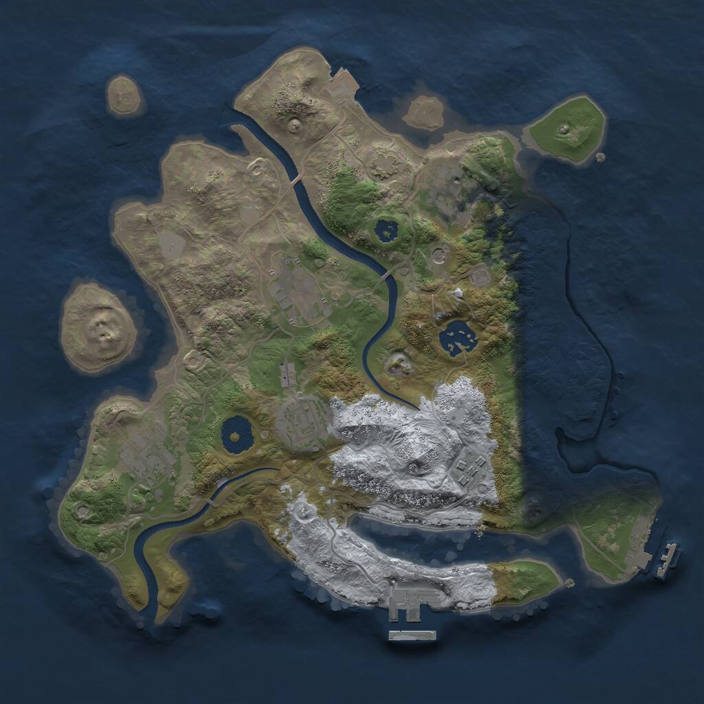 Rust Map: Procedural Map, Size: 3000, Seed: 102749384, 11 Monuments