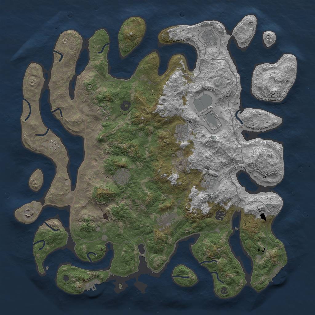 Rust Map: Procedural Map, Size: 4555, Seed: 1581542636, 15 Monuments