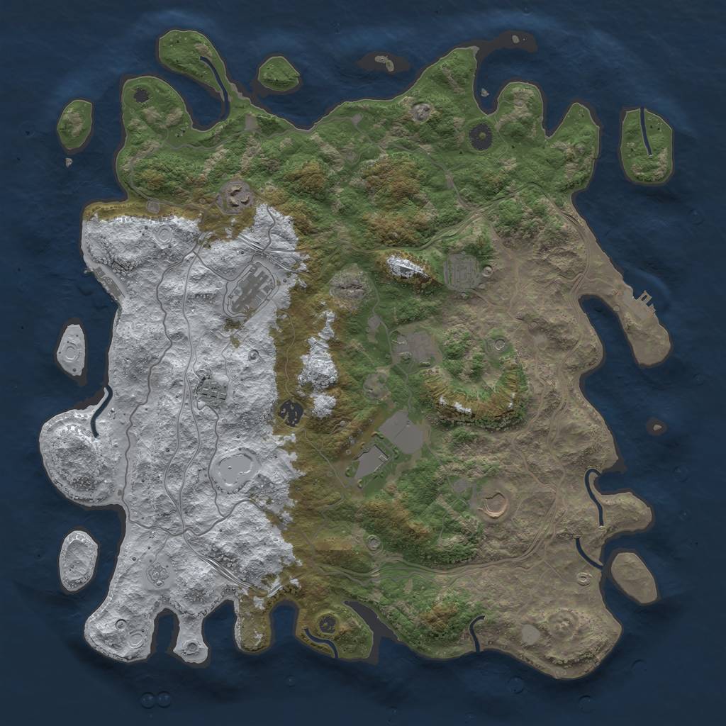 Rust Map: Procedural Map, Size: 4405, Seed: 6666666, 17 Monuments