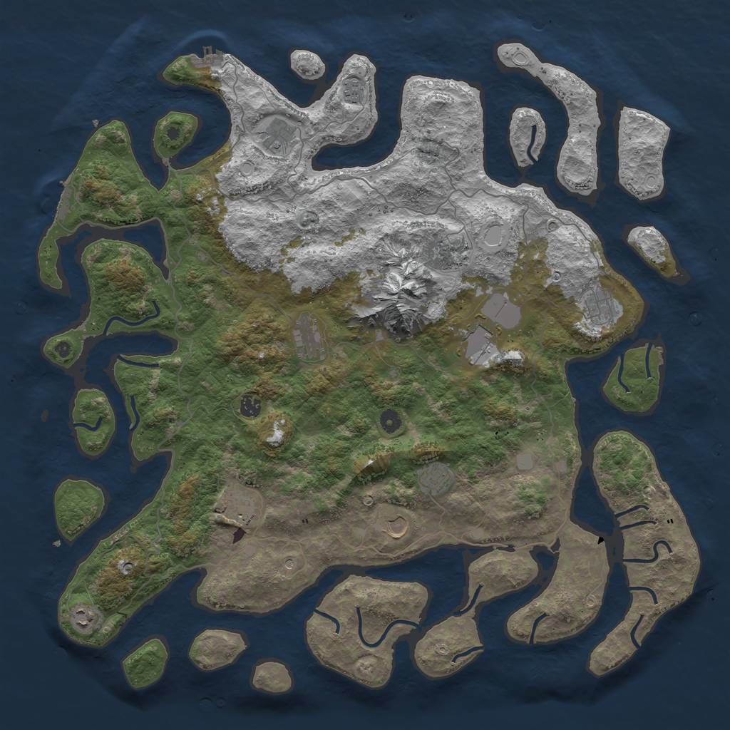 Rust Map: Procedural Map, Size: 5000, Seed: 45234, 19 Monuments