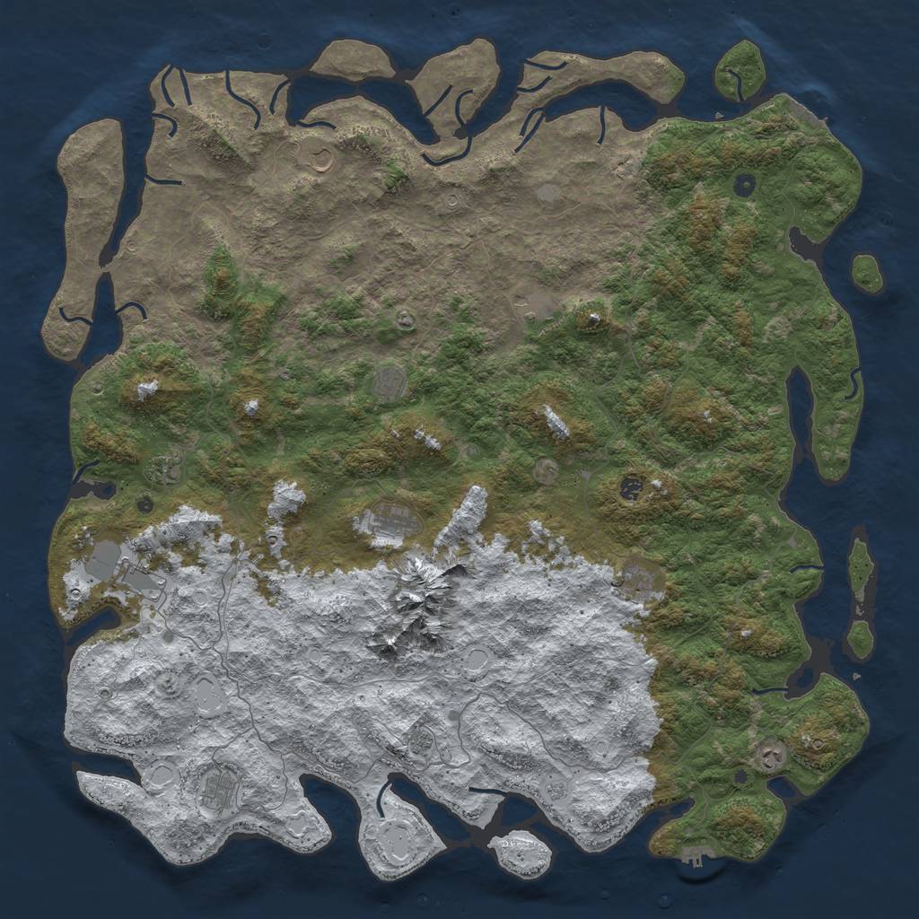 Rust Map: Procedural Map, Size: 6000, Seed: 2749763, 20 Monuments