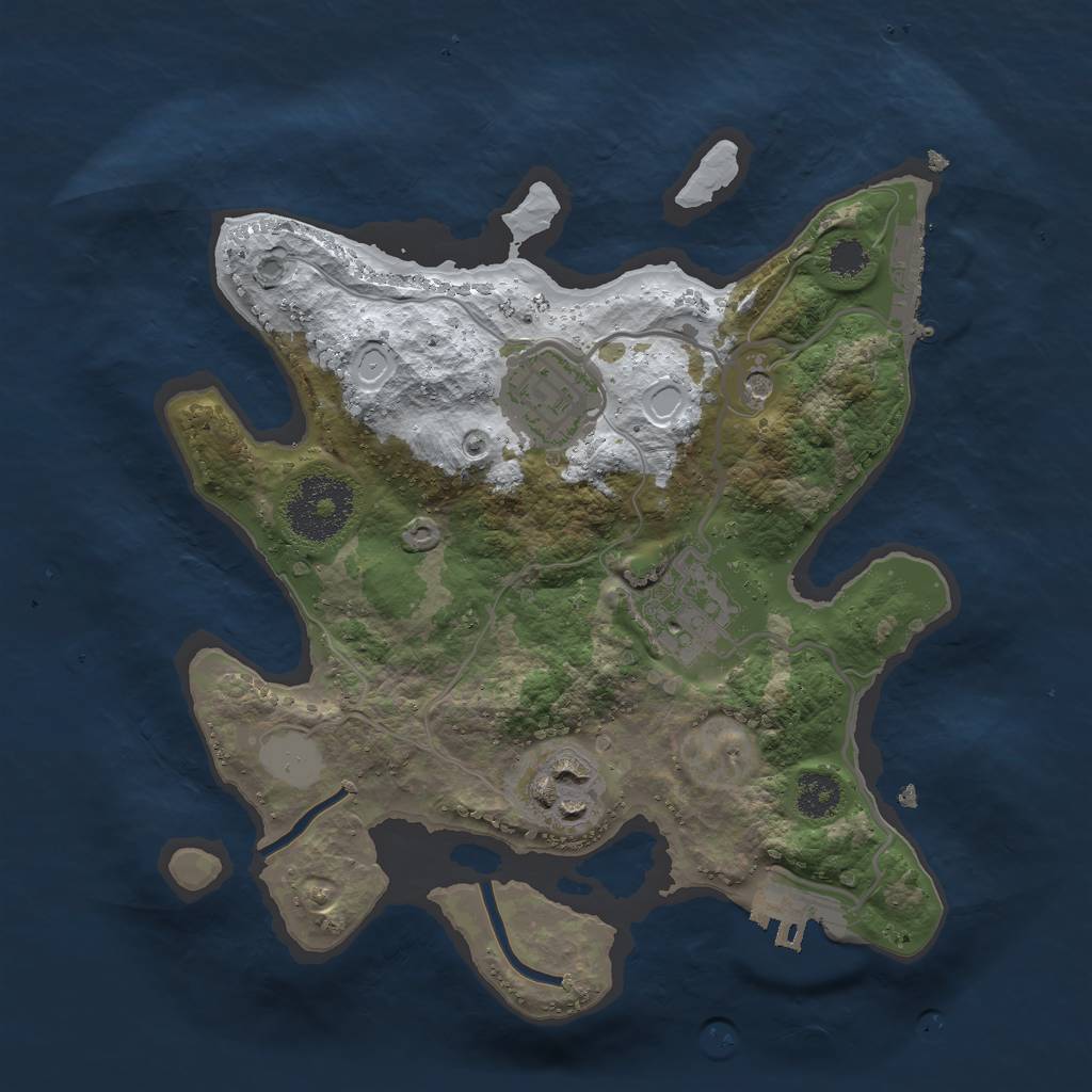 Rust Map: Procedural Map, Size: 2500, Seed: 257787544, 11 Monuments