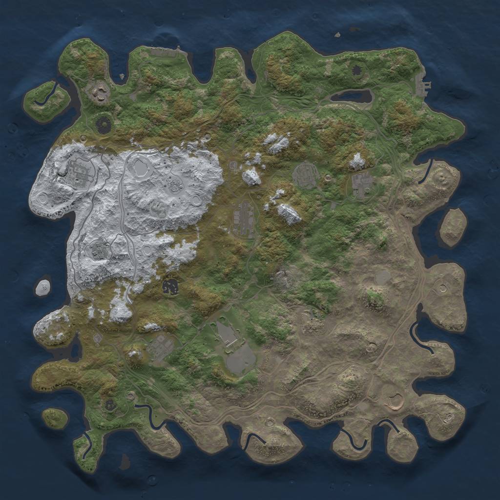 Rust Map: Procedural Map, Size: 4500, Seed: 110459805, 20 Monuments