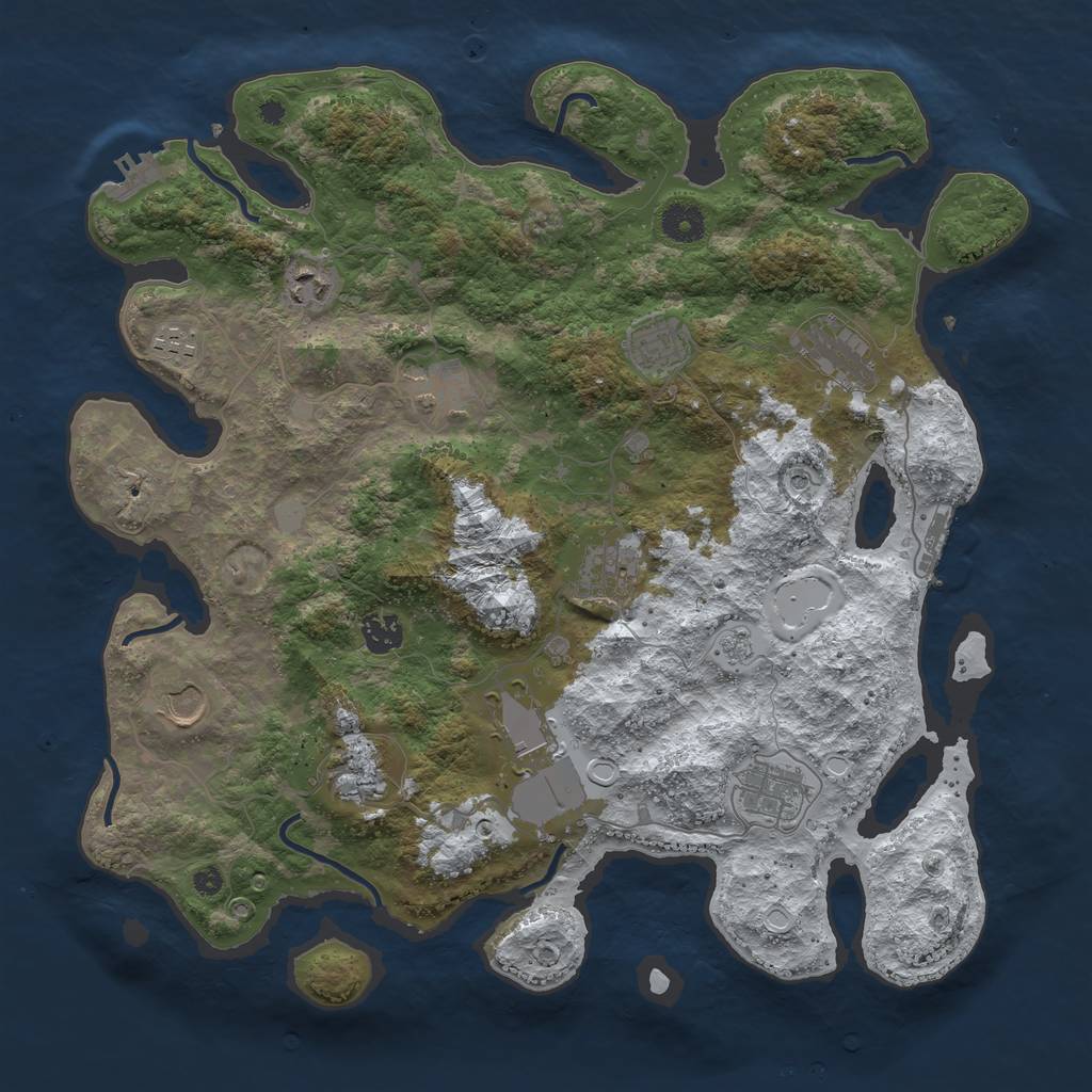 Rust Map: Procedural Map, Size: 3950, Seed: 150000, 20 Monuments