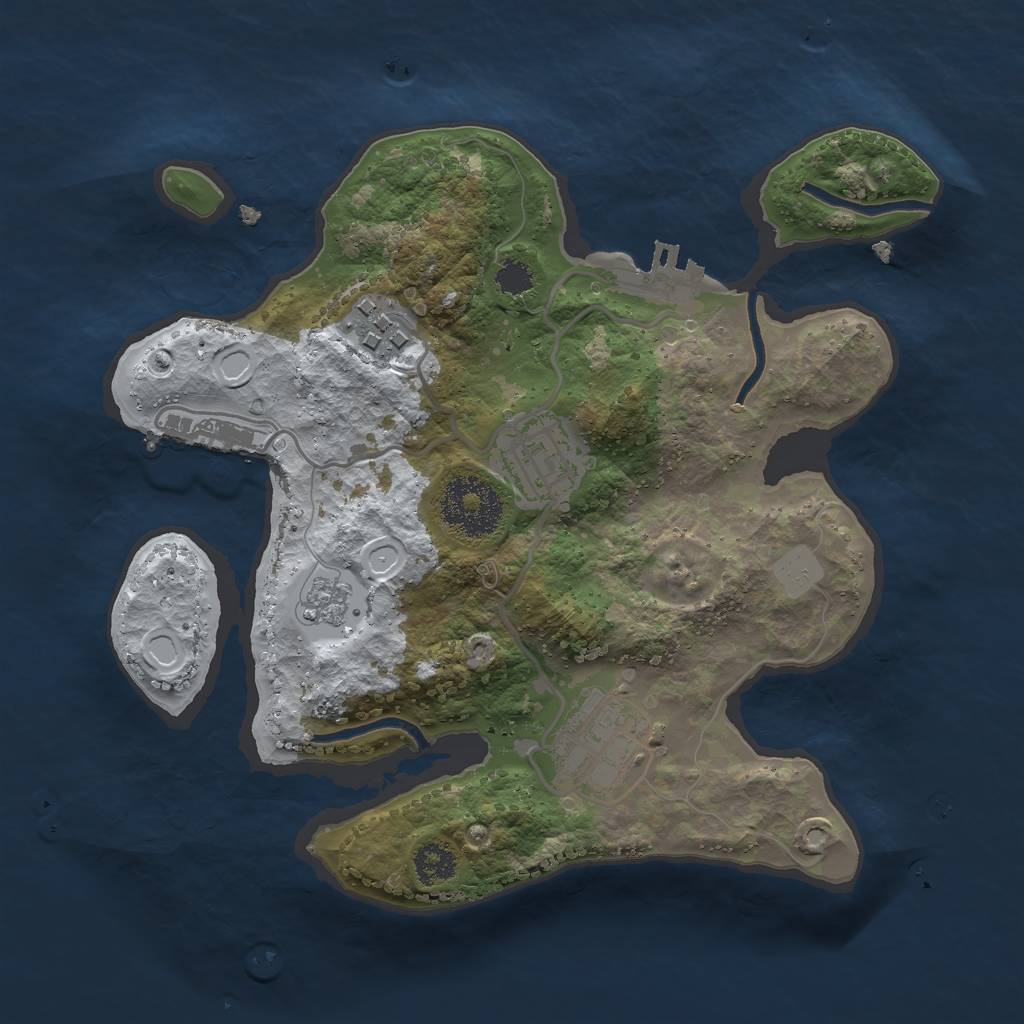 Rust Map: Procedural Map, Size: 2500, Seed: 956050726, 11 Monuments