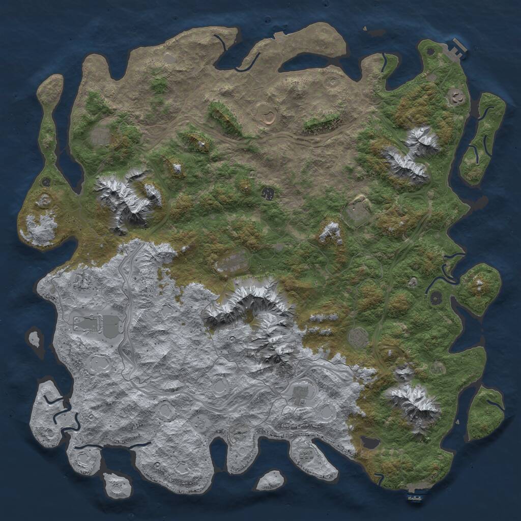 Rust Map: Procedural Map, Size: 6000, Seed: 12390876, 17 Monuments