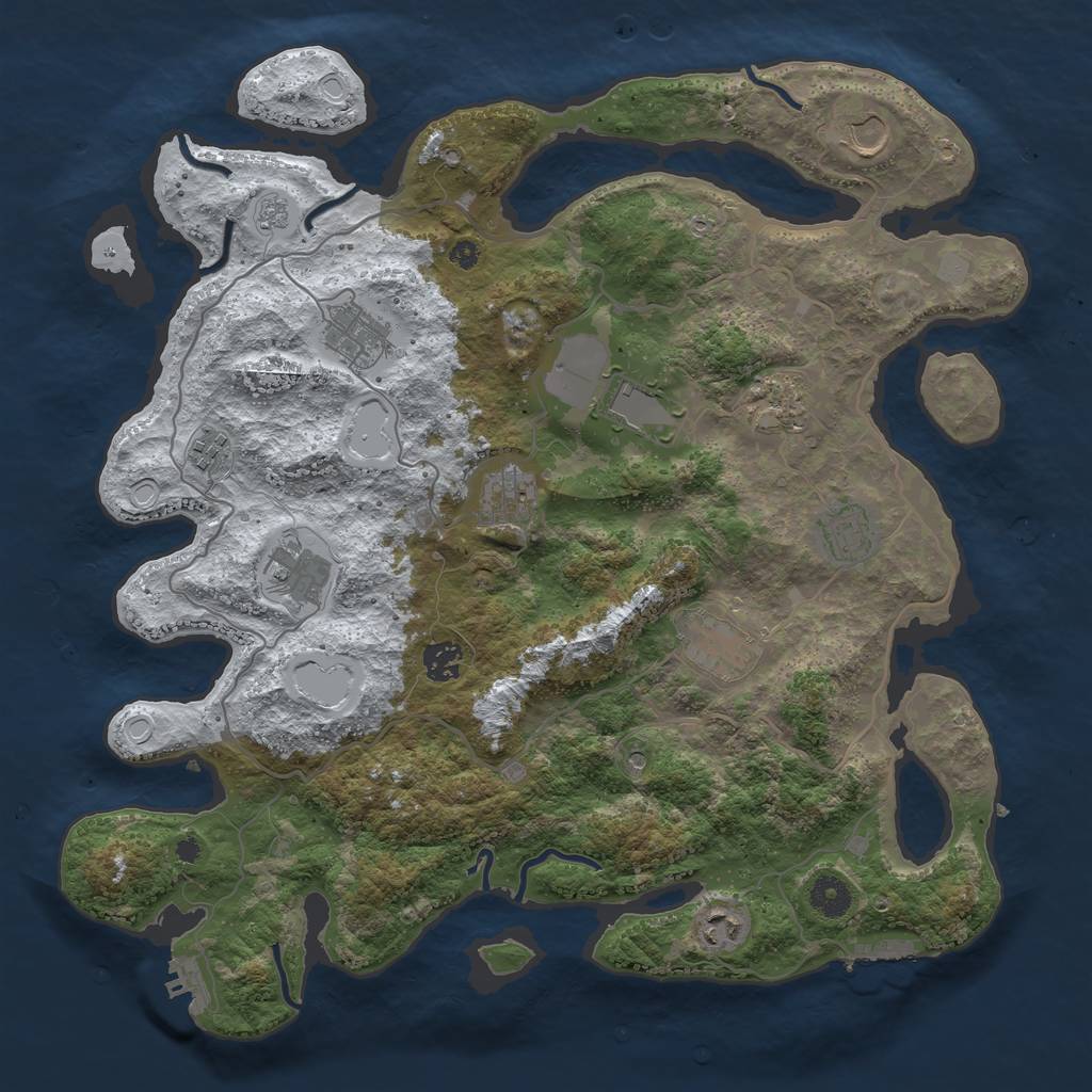 Rust Map: Procedural Map, Size: 4000, Seed: 56132, 20 Monuments