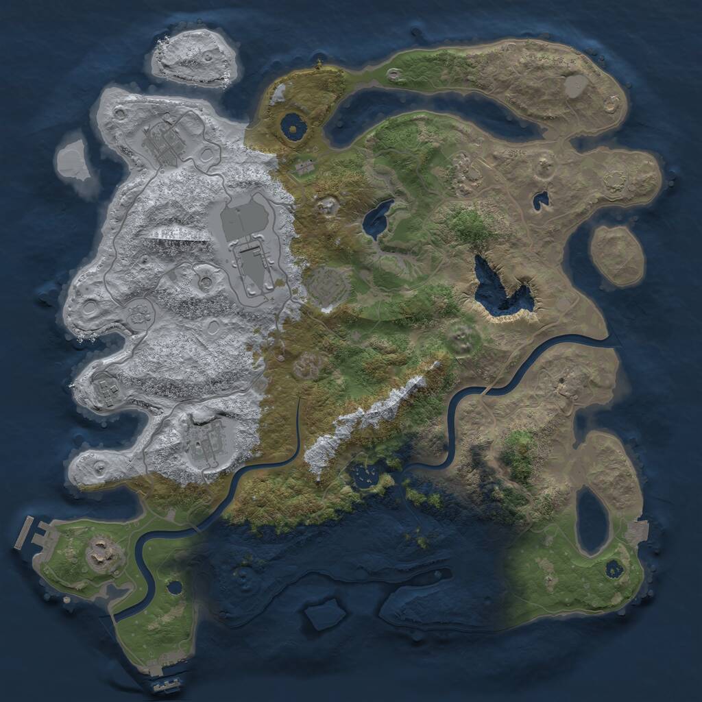 Rust Map: Procedural Map, Size: 4000, Seed: 56132, 14 Monuments