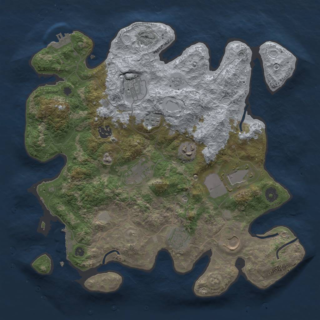 Rust Map: Procedural Map, Size: 3500, Seed: 26207797, 15 Monuments