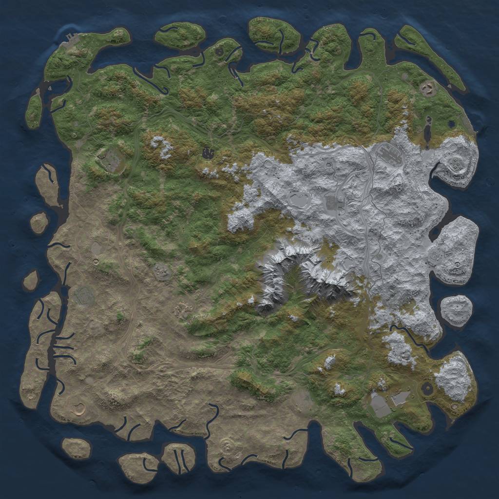 Rust Map: Procedural Map, Size: 6000, Seed: 19770210, 20 Monuments