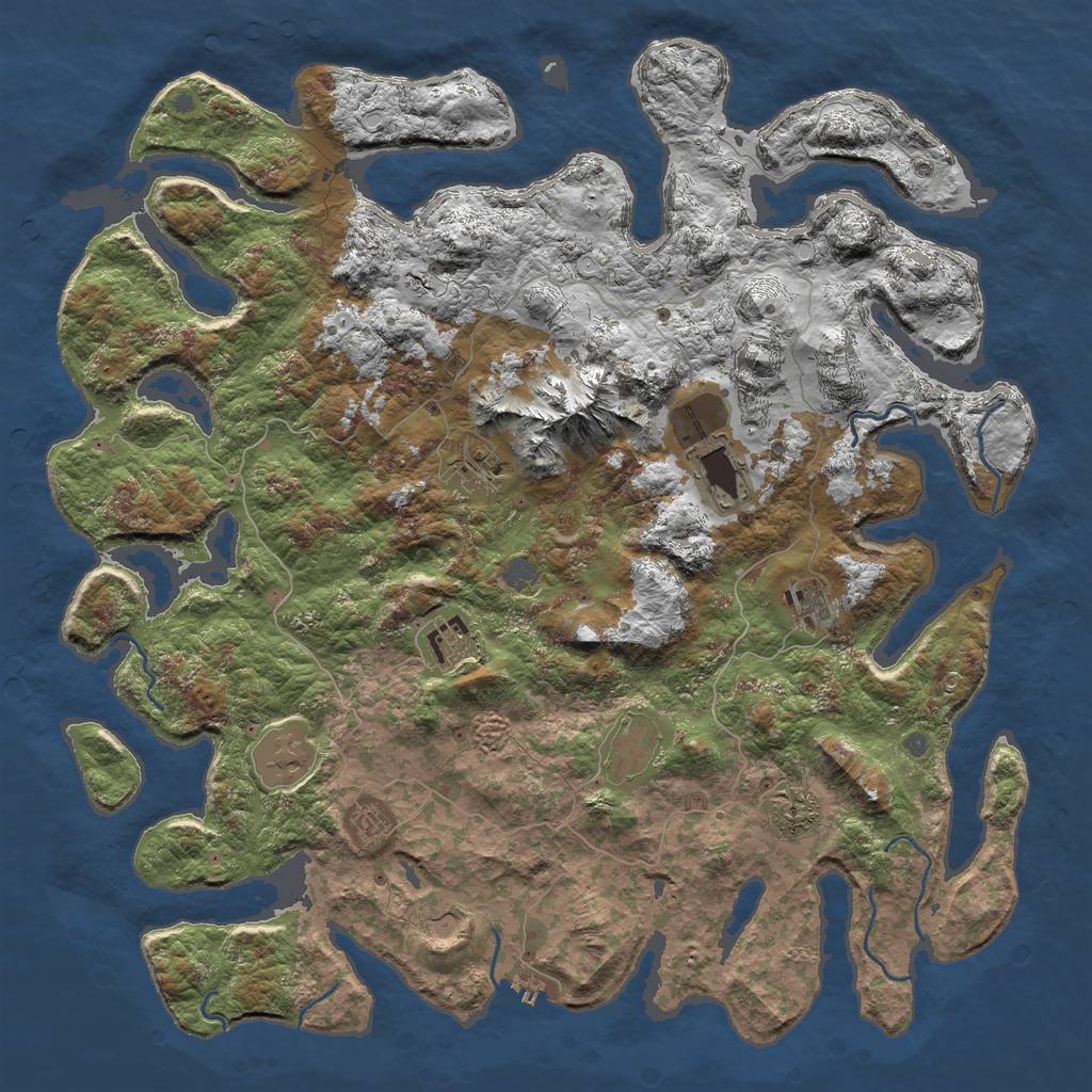 Rust Map: Procedural Map, Size: 5000, Seed: 101908433, 15 Monuments