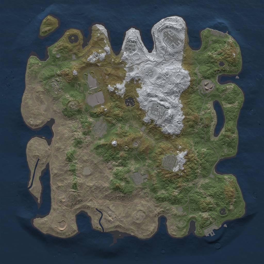 Rust Map: Procedural Map, Size: 4000, Seed: 2408758, 20 Monuments