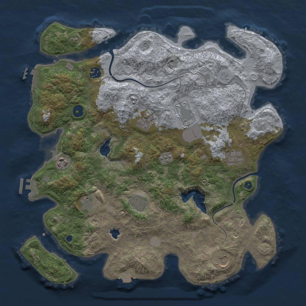 Rust Map: Procedural Map, Size: 4000, Seed: 82317, 15 Monuments