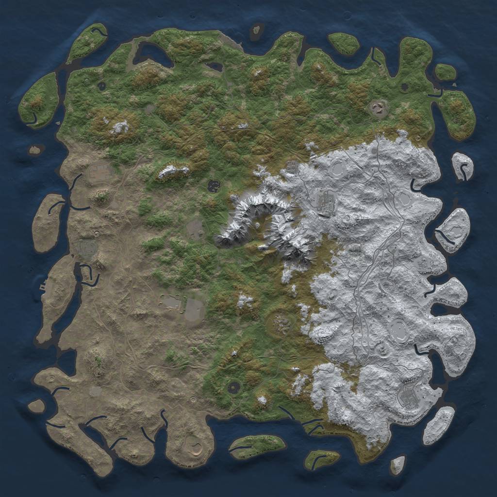 Rust Map: Procedural Map, Size: 6000, Seed: 4648, 20 Monuments